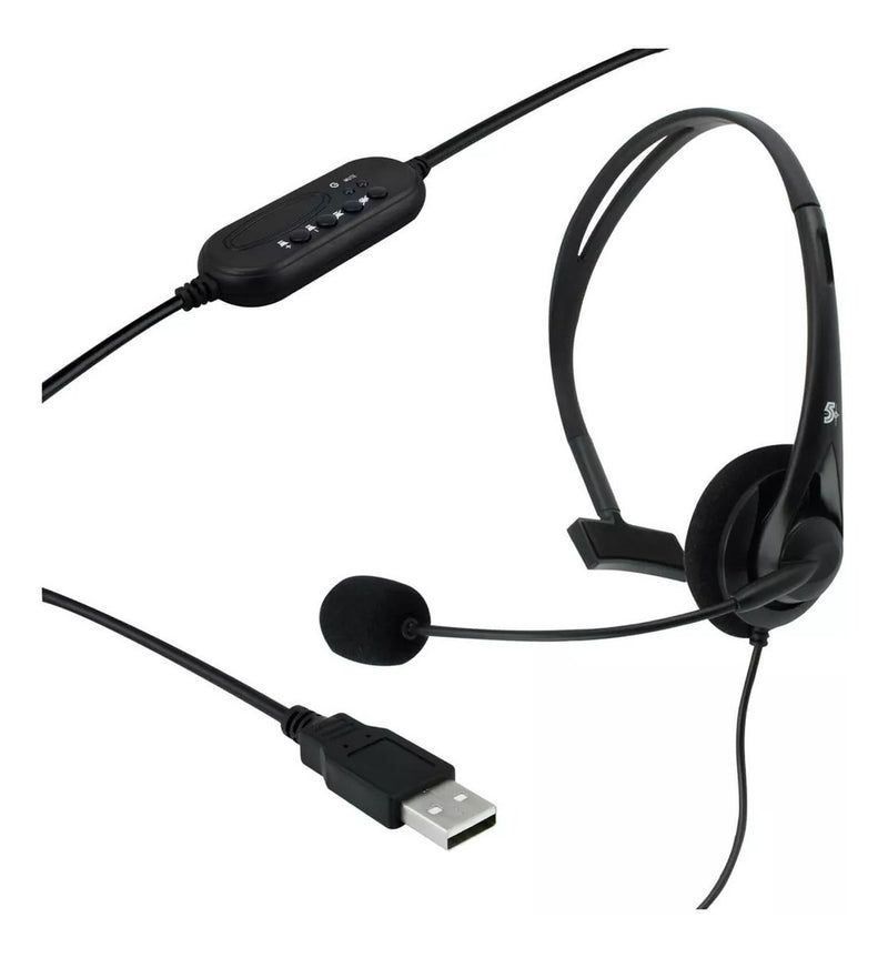 5+ Fone Headset Home Office Telemarketing Callcenter Usb