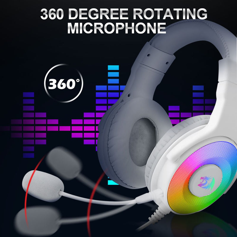 Redragon Fone De Ouvido Pandora H350RGB Backlight Para Jogos/Headphone Com Microfone USB Surround sound