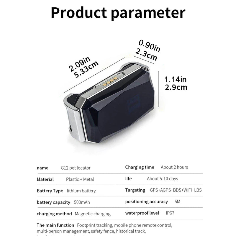 Coleira Inteligente Pet com Localizador GPS via SIM CARD