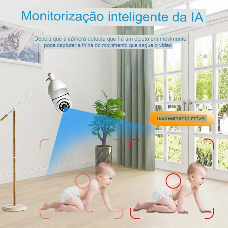 Câmera Sem Fio de Segurança Wi-Fi 360 - Full HD Wi-FI Inteligente