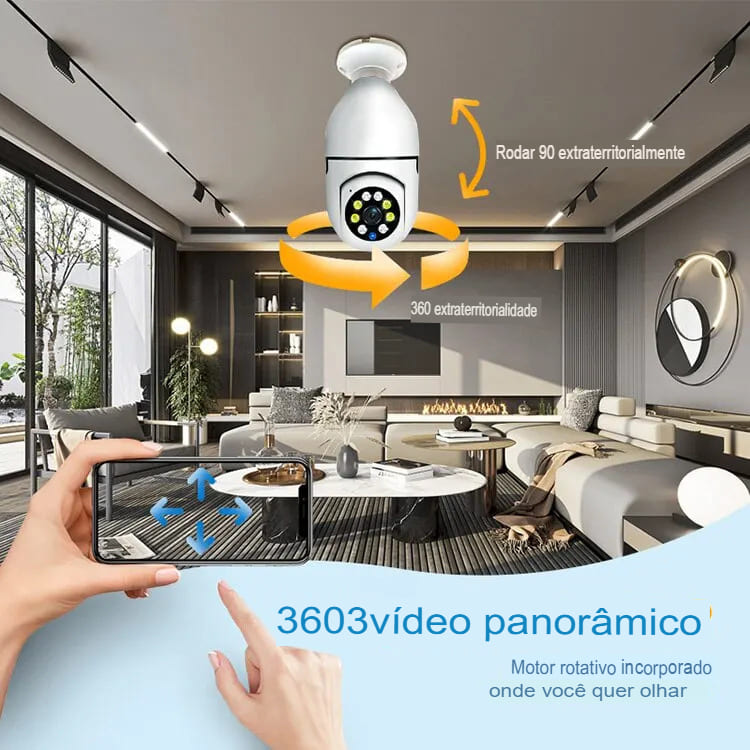 Câmera Sem Fio de Segurança Wi-Fi 360 - Full HD Wi-FI Inteligente