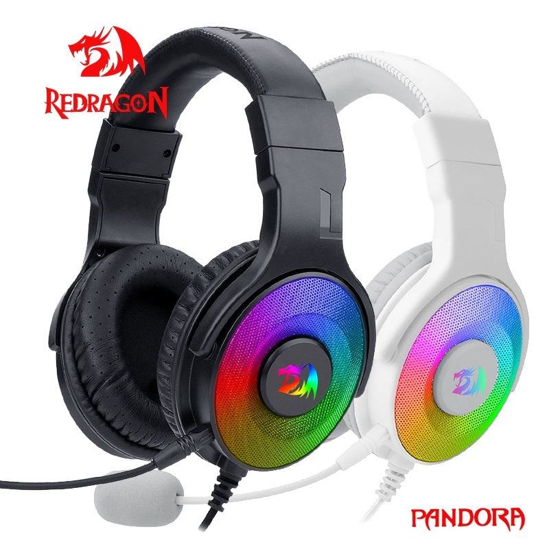 Redragon Fone De Ouvido Pandora H350RGB Backlight Para Jogos/Headphone Com Microfone USB Surround sound