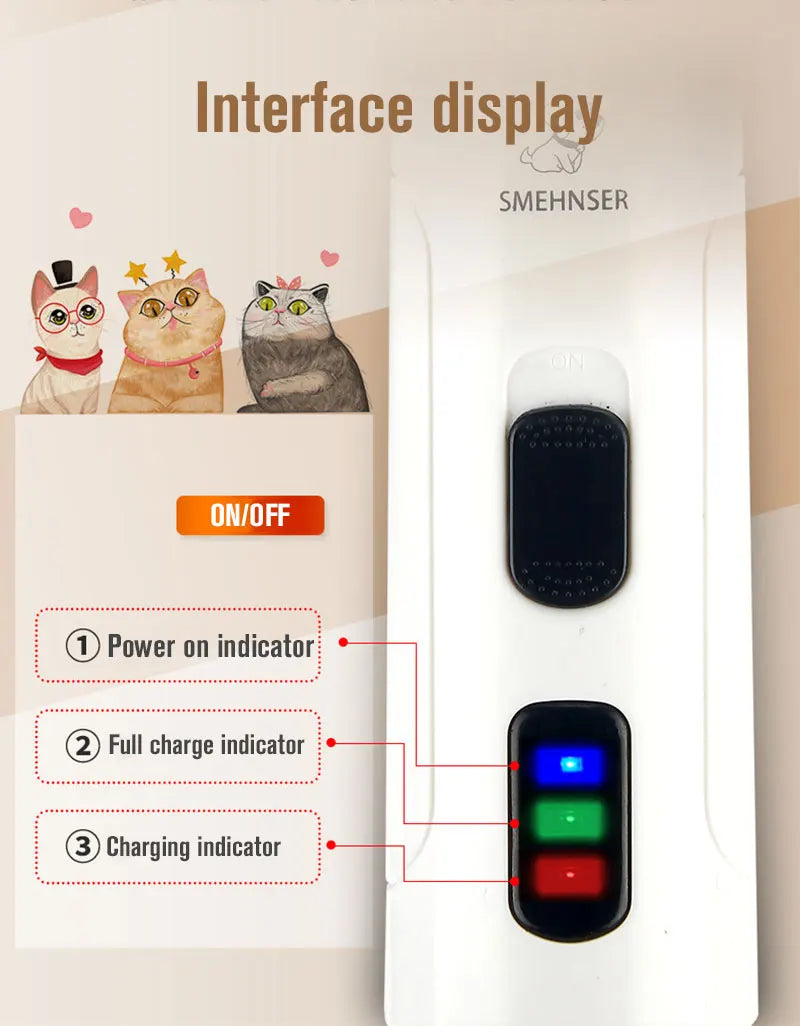 Aparador Eletrônico de Unhas para Pets com 5 Peças Extras