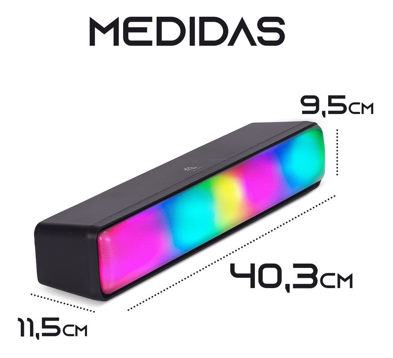 Adamantium Caixa De Som Portátil Amplificada Soundbar Notebook Usb Led