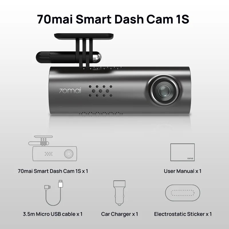 Câmera Veicular 70mai M200 - Imagem HD 1080P com Visão Noturna, Conexão WiFi e Aplicativo